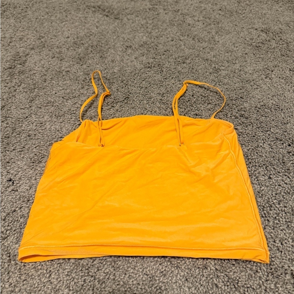 Aerie smoothie Women's Orange Spaghetti Strap crop top - Picture 2 of 4